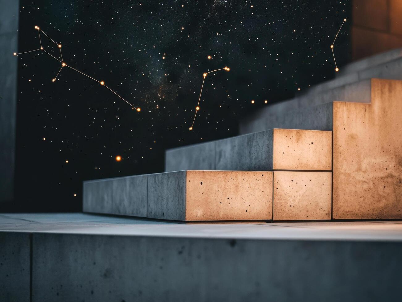 Starlit Architecture Through Projection Mapping Art photo