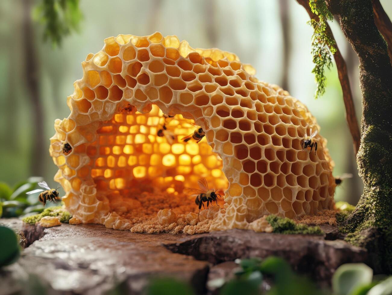 Summer Hive Built With Complex Hexagonal Patterns photo