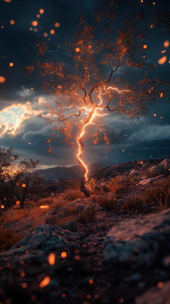 Summer Night Tranquility Broken by Electric Burst photo
