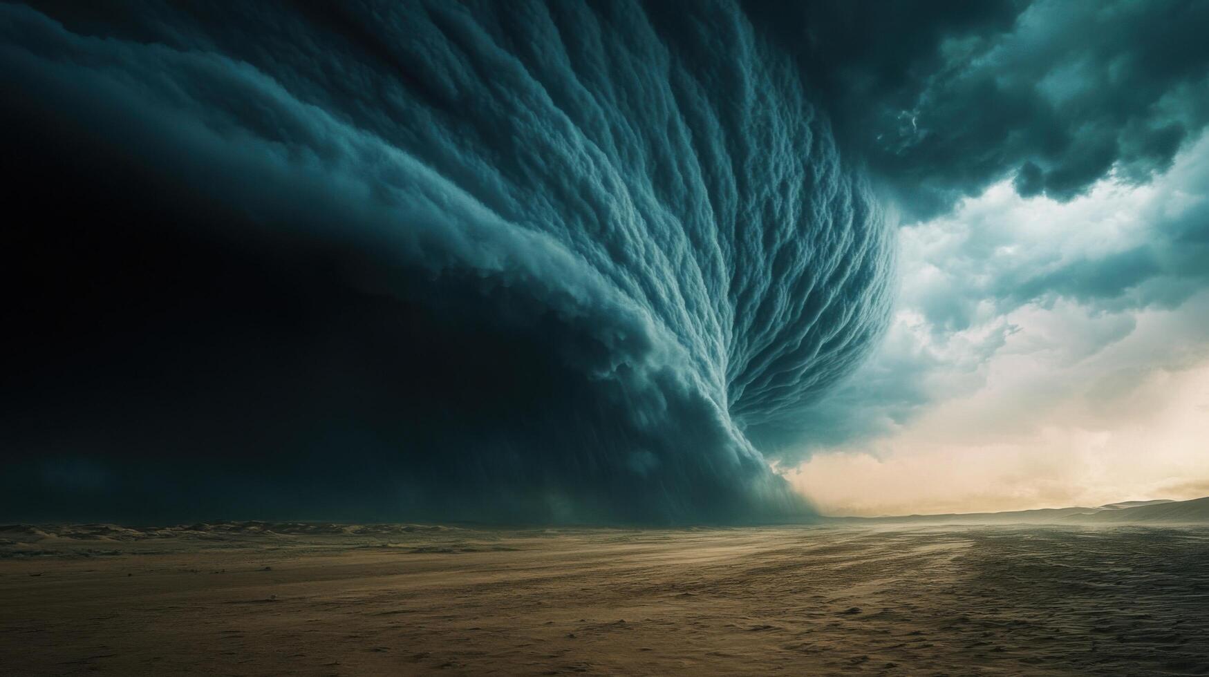 Towering Water Entity Flooding Droughted Summer Countryside photo
