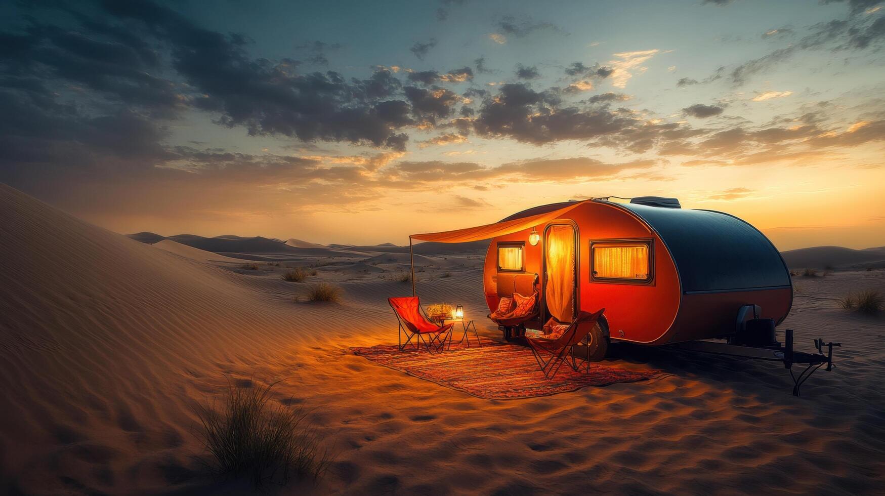 Vast Sunlit Sands Envelop Solitary Explorers Below photo