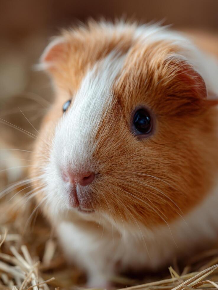 A calm pet cavy observes its surroundings with keen interest photo
