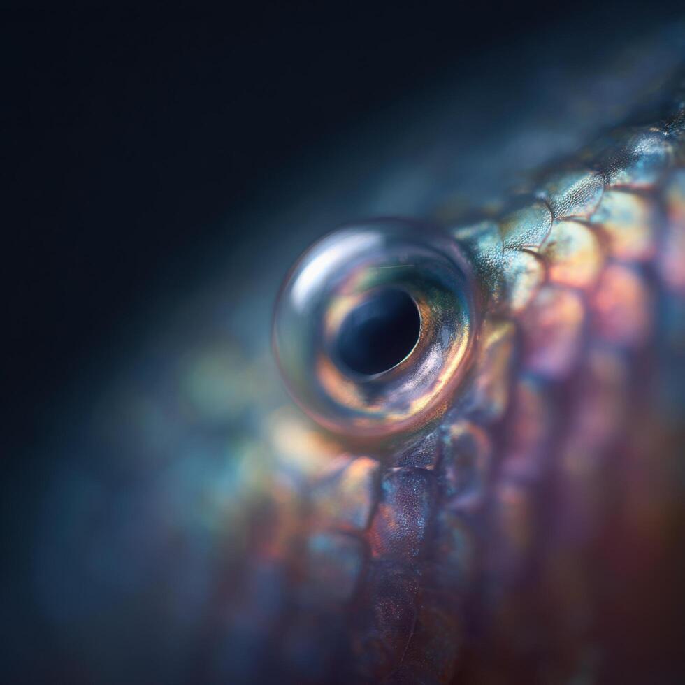 A minuscule bubble on the fine gill filaments of a fish photo