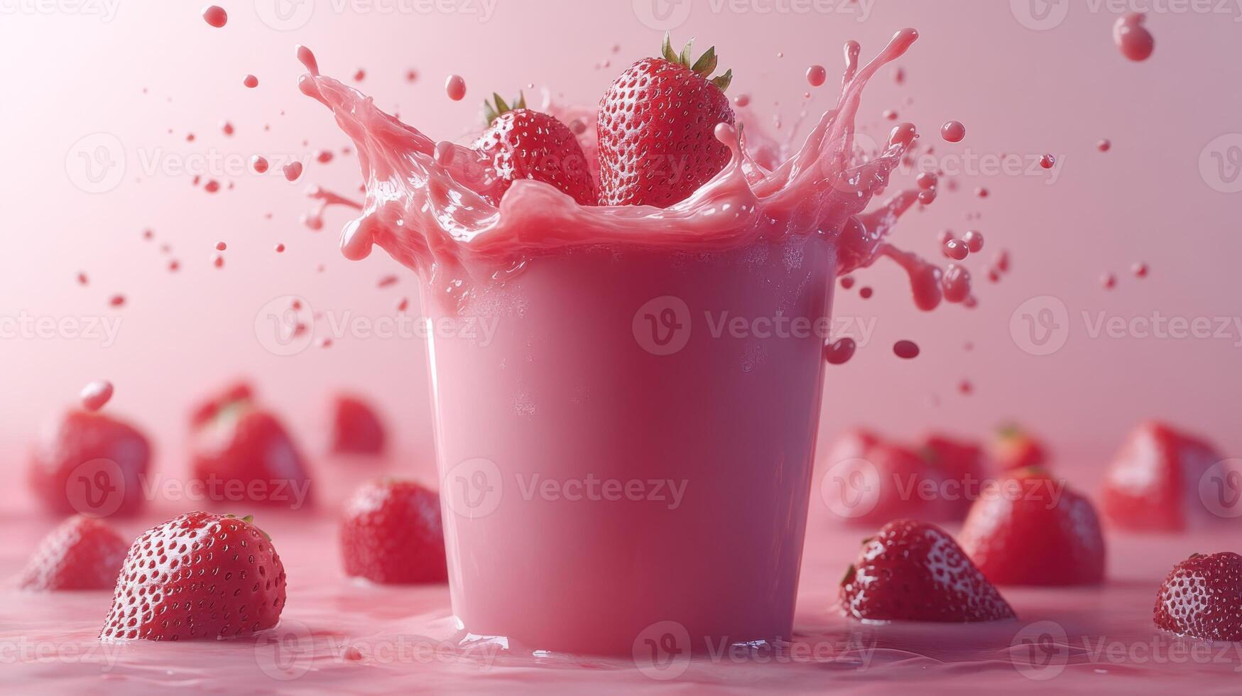 Strawberry smoothie splash photo