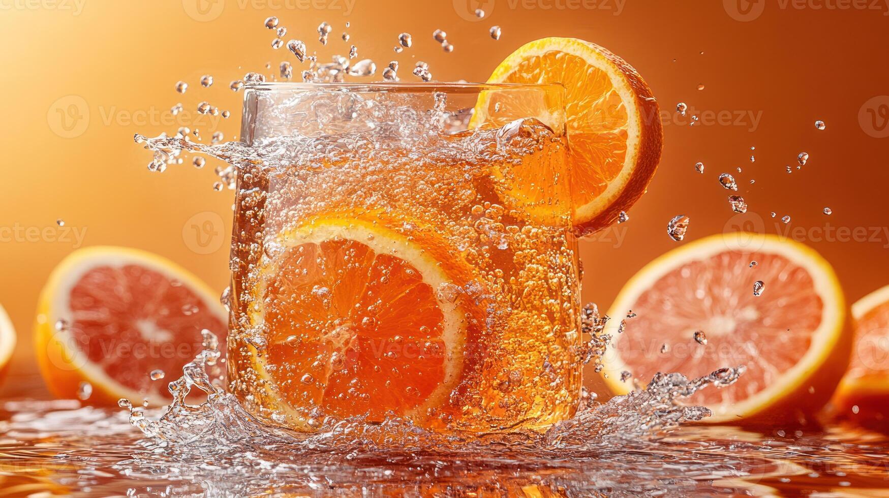 Refreshing citrus drink splash photo