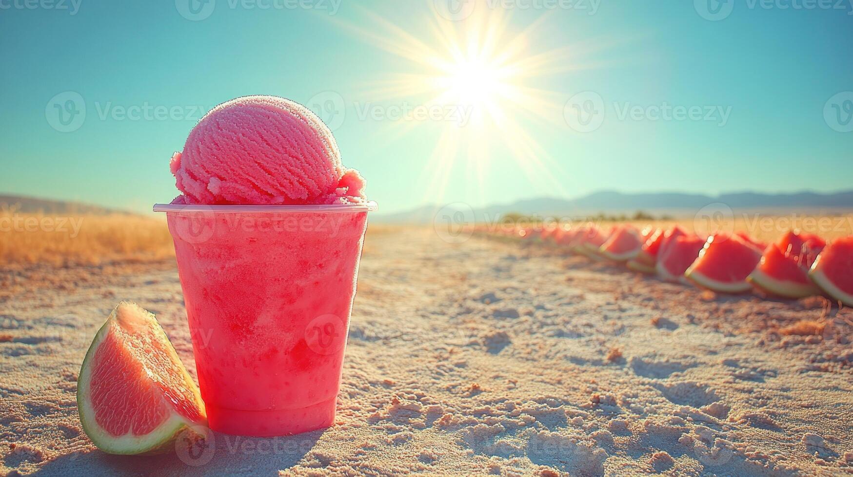 Pink Ice Cream Cup, Watermelon Path photo