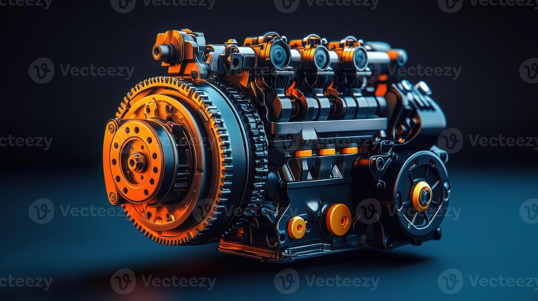 Powerful engine mechanism photo