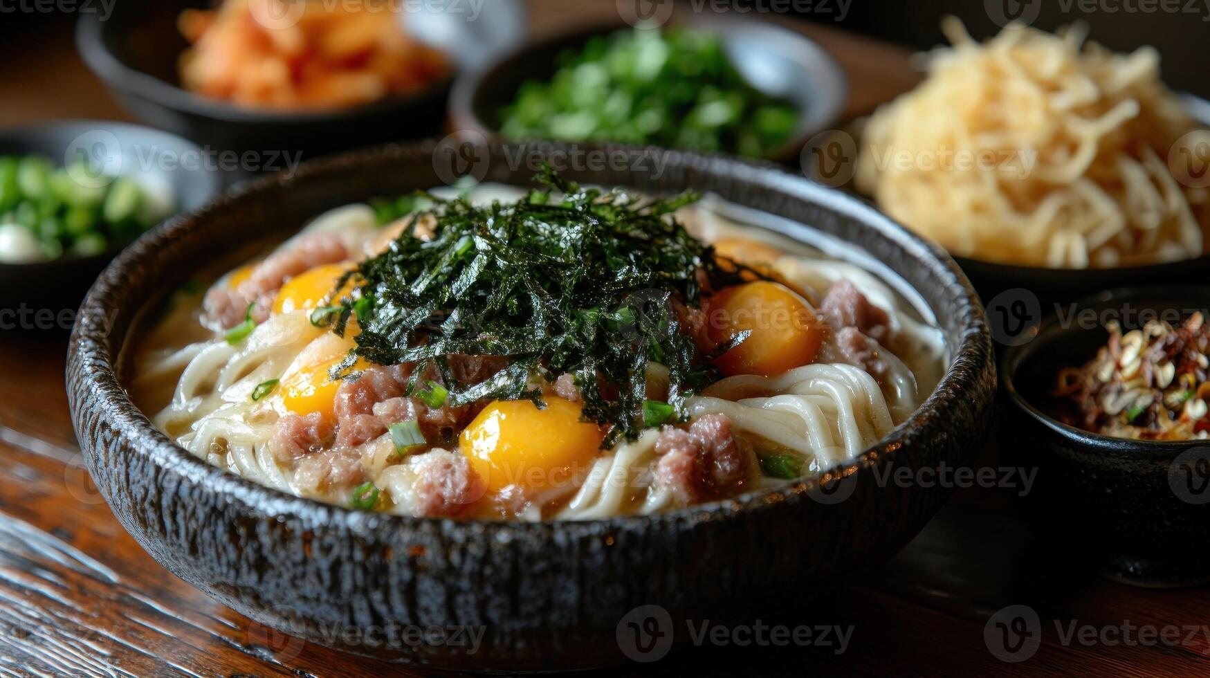 Noodles with pork and egg photo