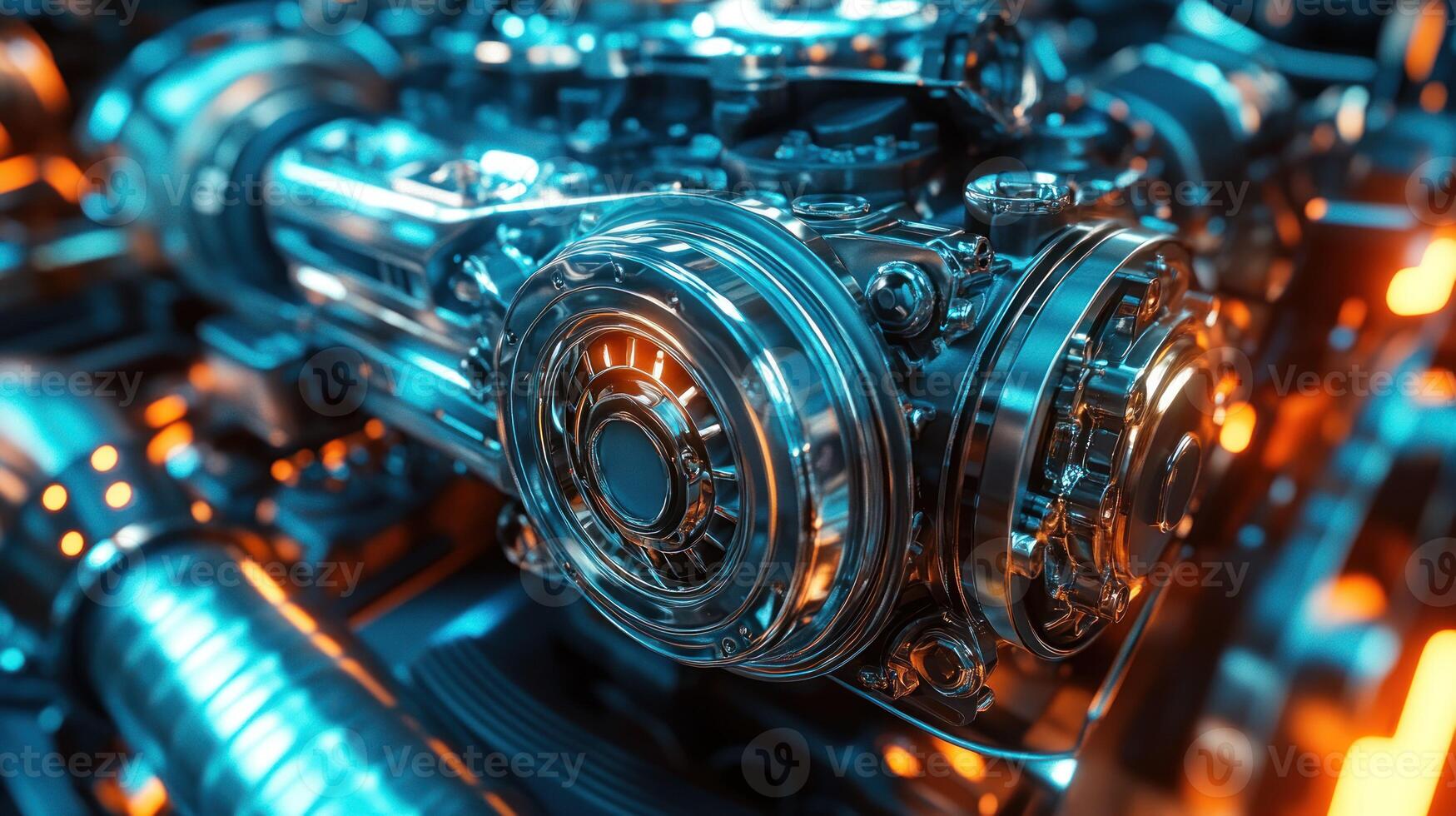 High-tech engine detail photo