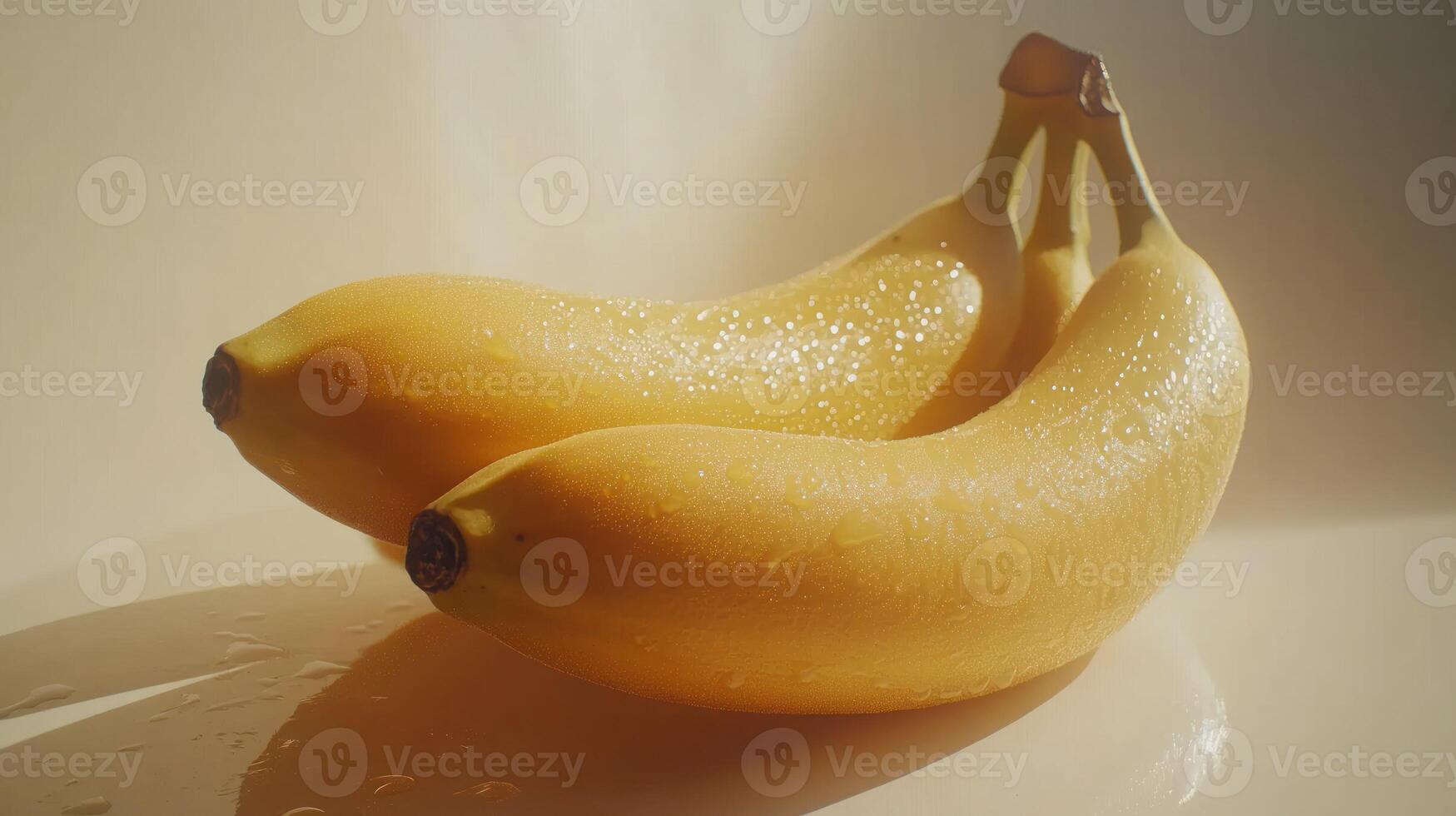 Fresh Bananas on the table photo