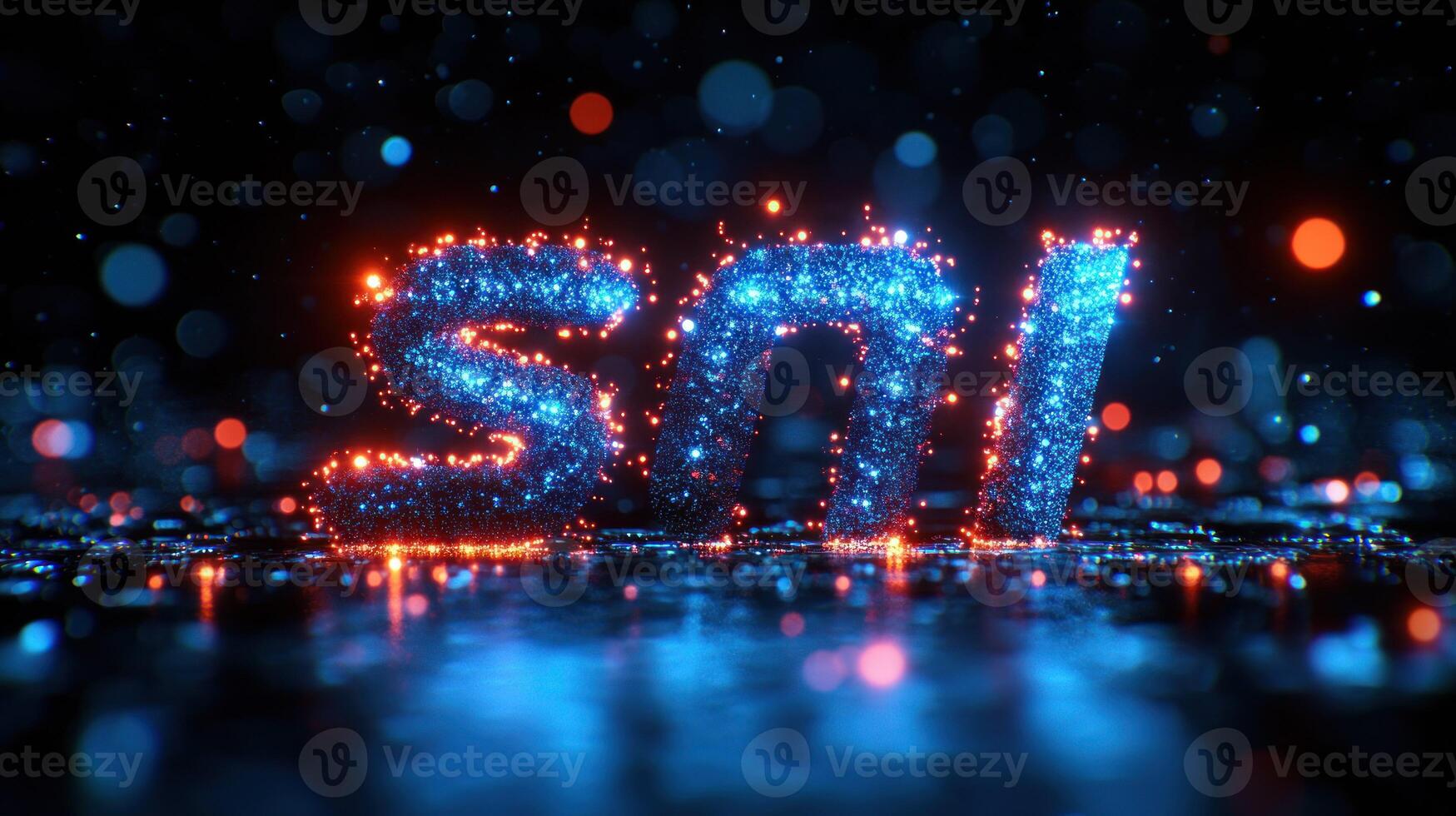 Dynamic glowing text effect photo