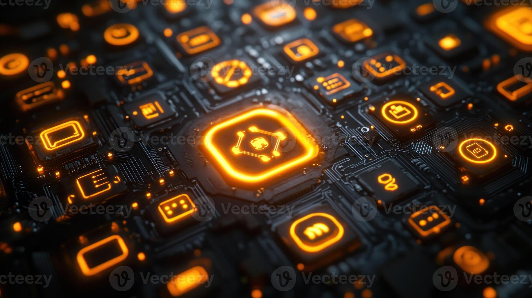 Digital security circuit board photo