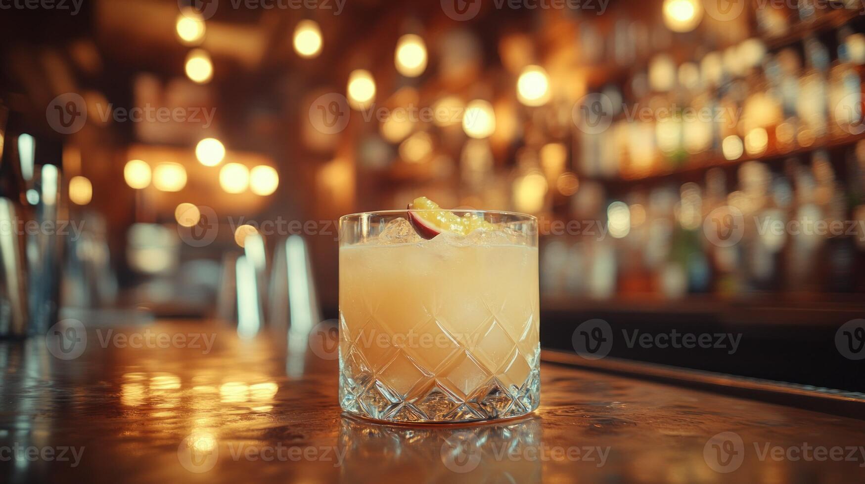 Delicious cocktail on bar counter photo