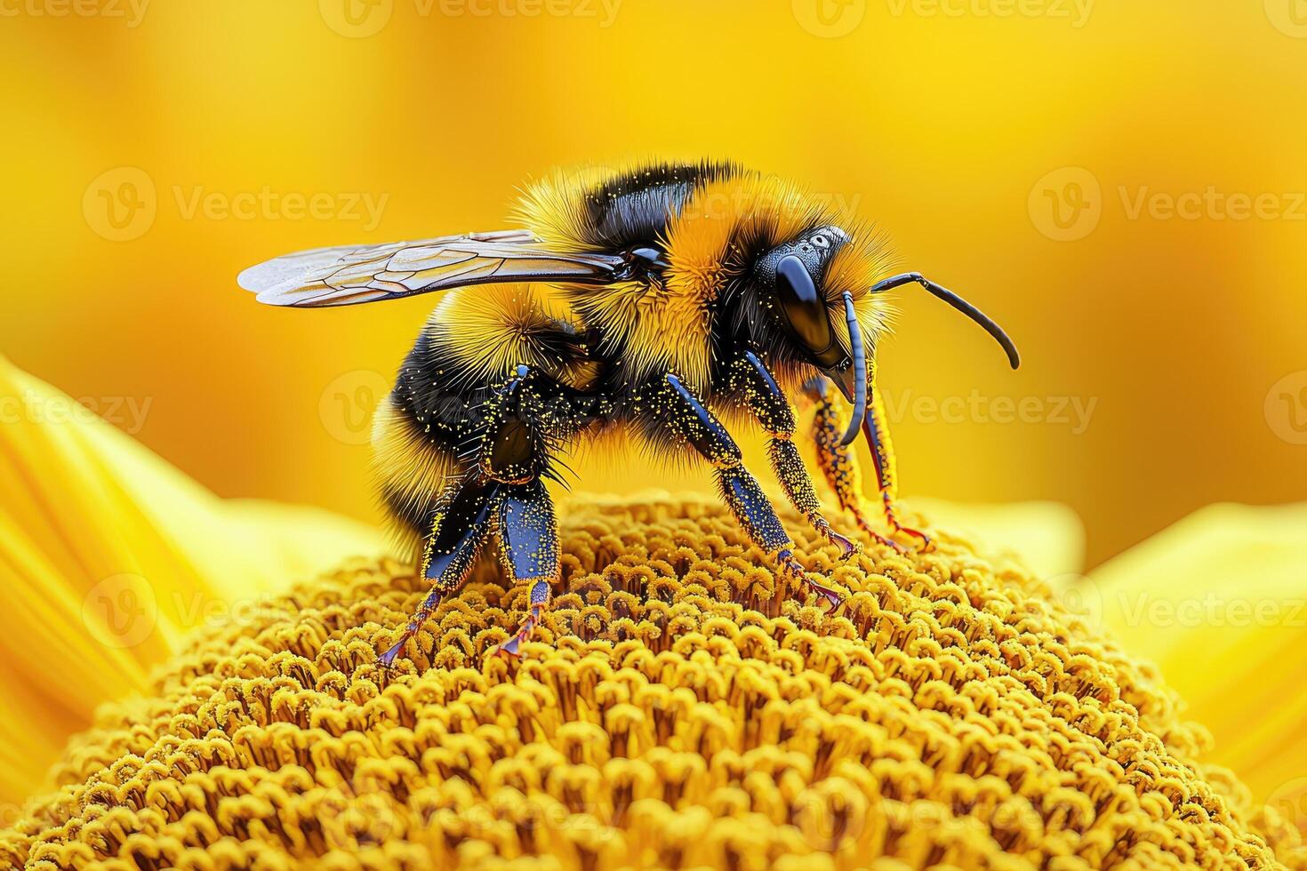 Bumblebee Collecting Pollen On A flower photo