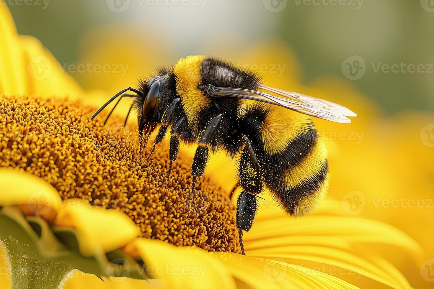 Bumblebee Gathering Pollen From flower photo