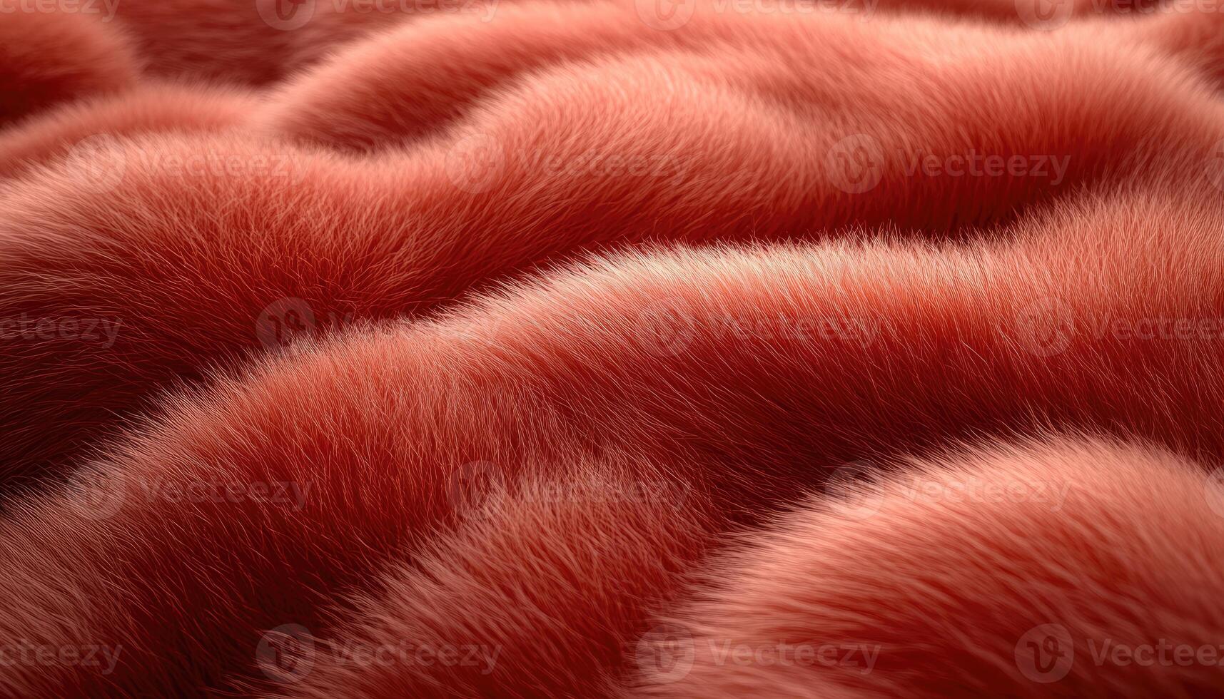 Red Fur Texture Soft Waves Luxurious Background photo