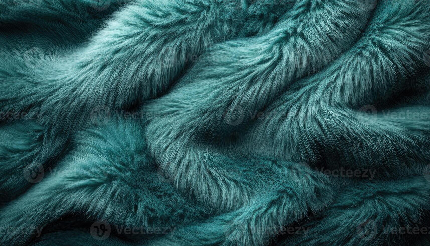 Teal Fur Texture Soft Fluffy Waves Abstract Background photo