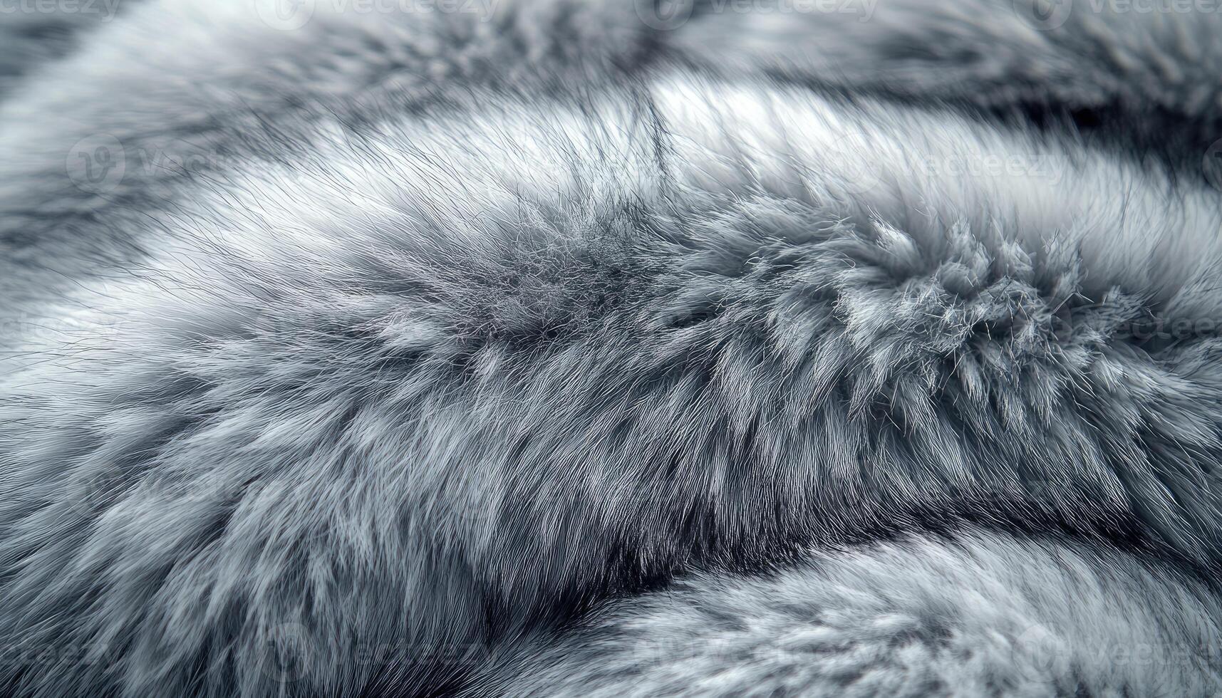 Luxurious Gray Fur Texture Close Up View photo