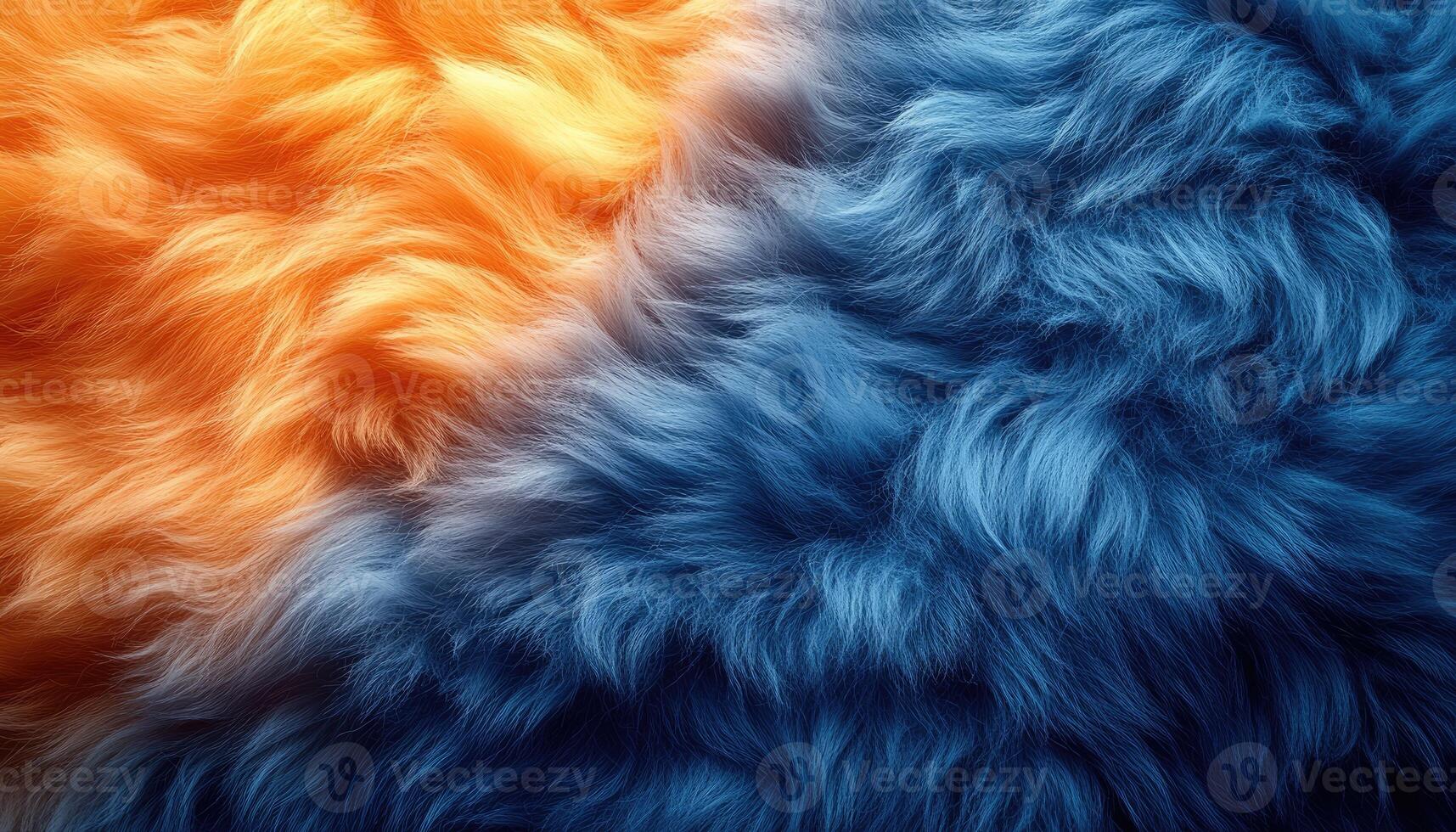 Abstract Orange And Blue Fur Texture photo