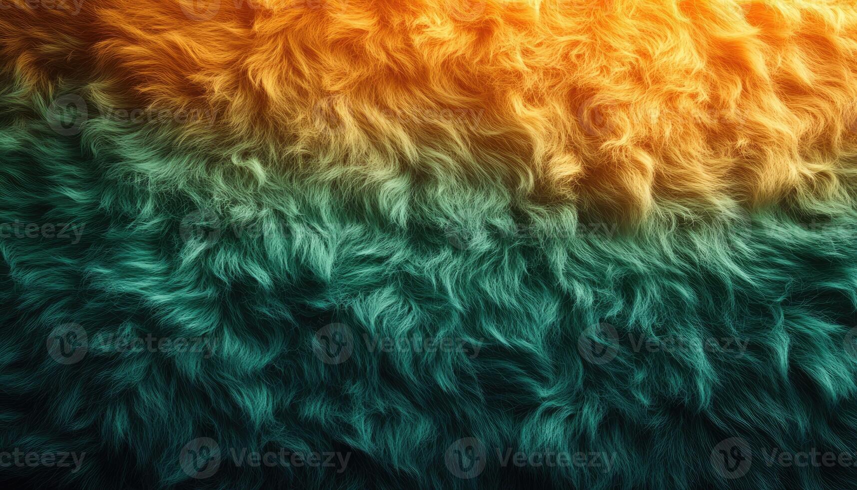 Abstract Texture of Wavy Orange and Teal Fur photo