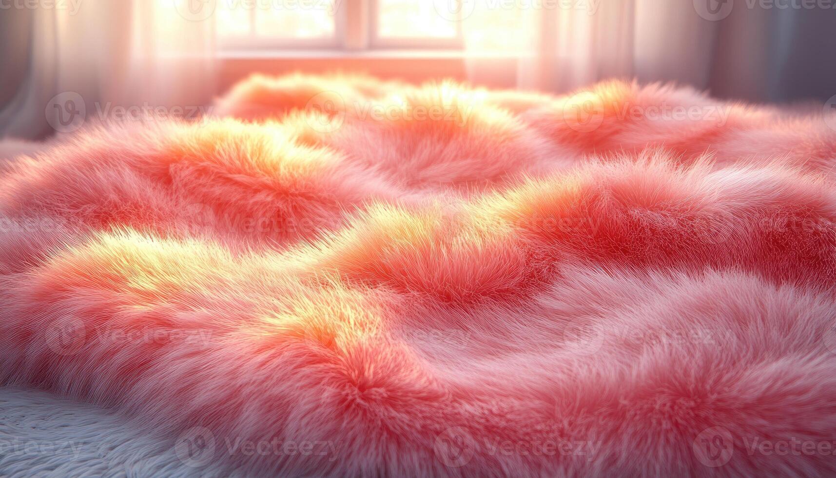 Pink Fluffy Fur Texture in Sunlight photo