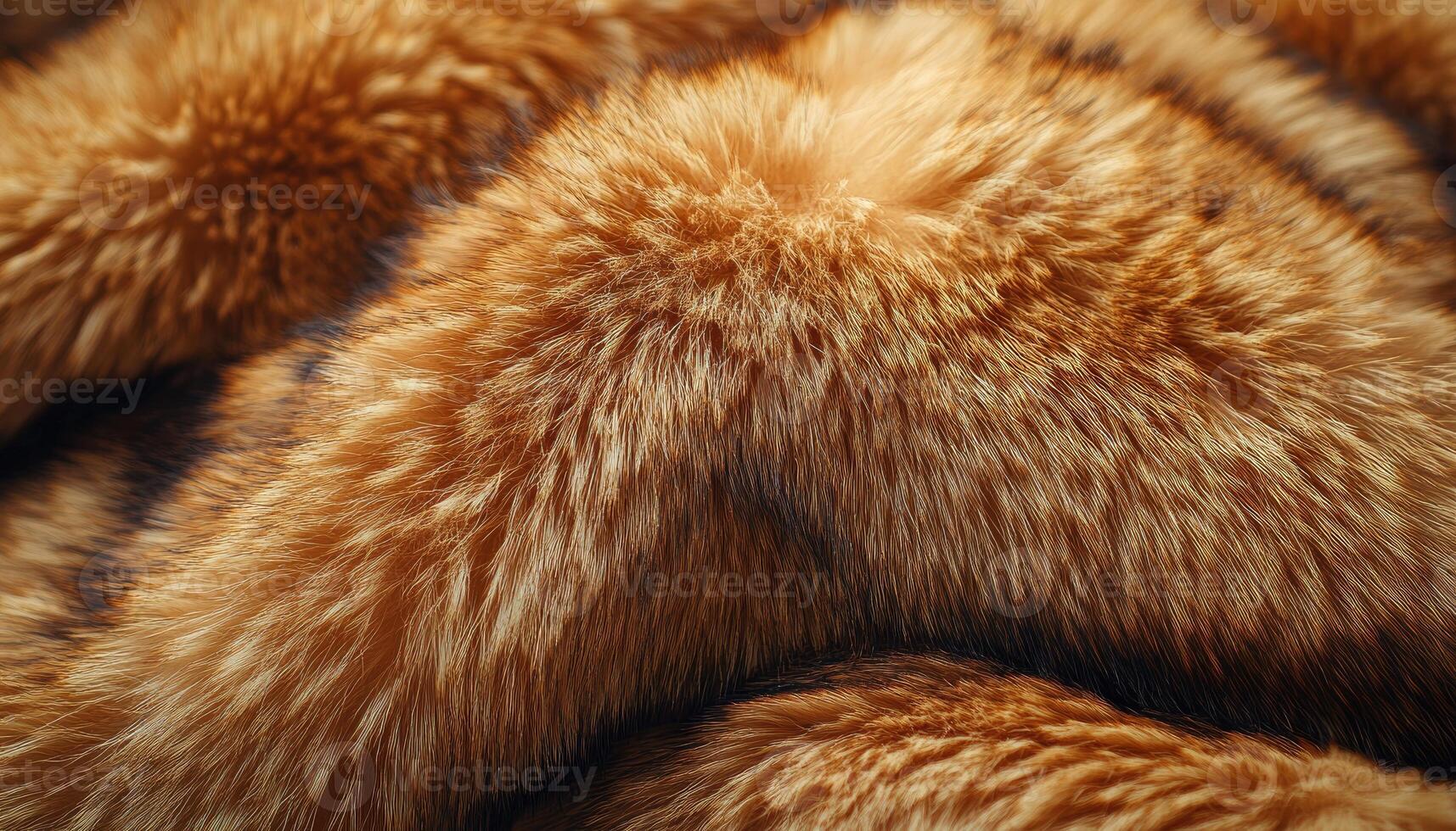 Luxurious Golden Brown Fur Texture Close Up photo