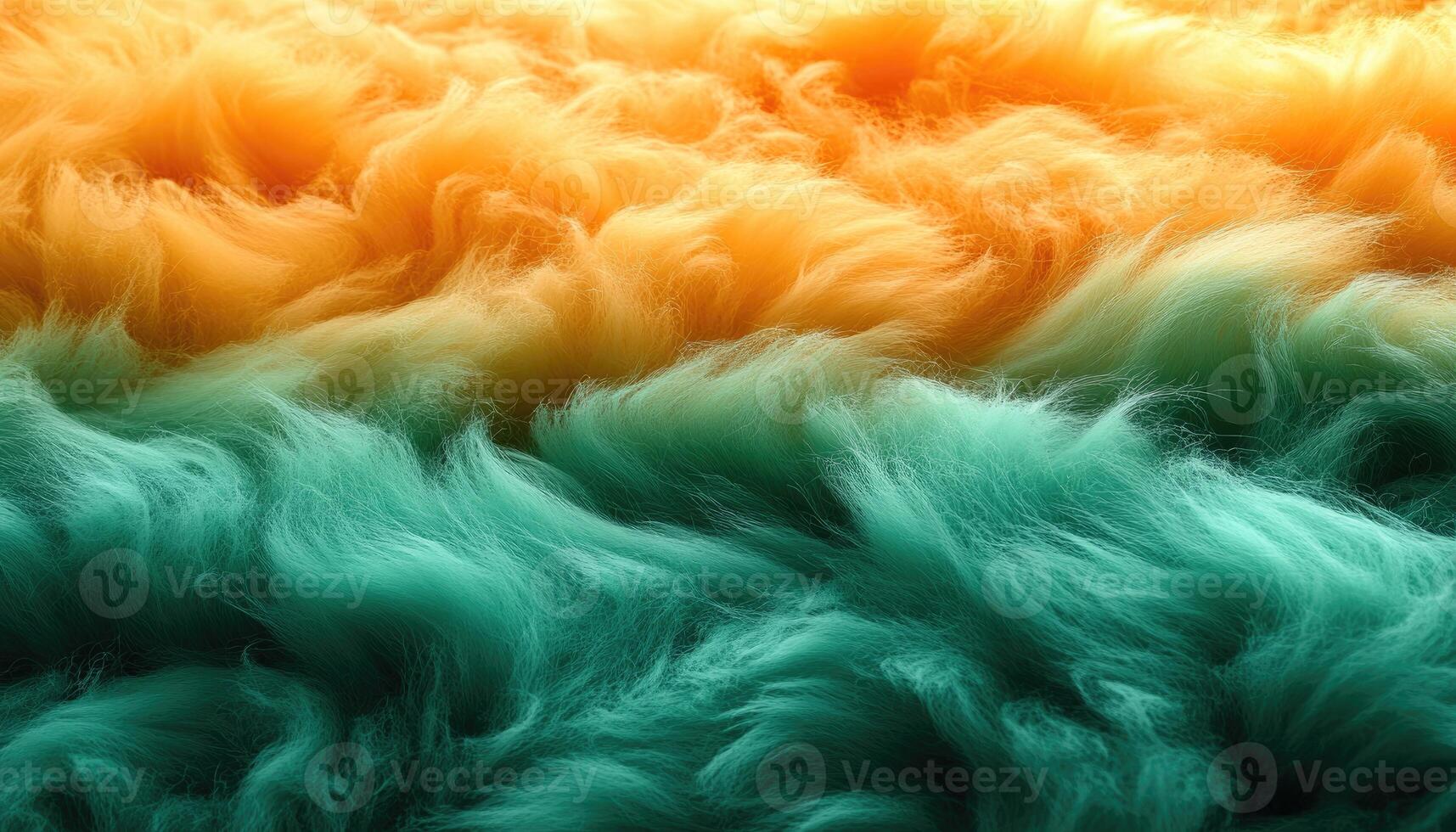 Abstract Texture of Orange and Teal Fluffy Fibers photo