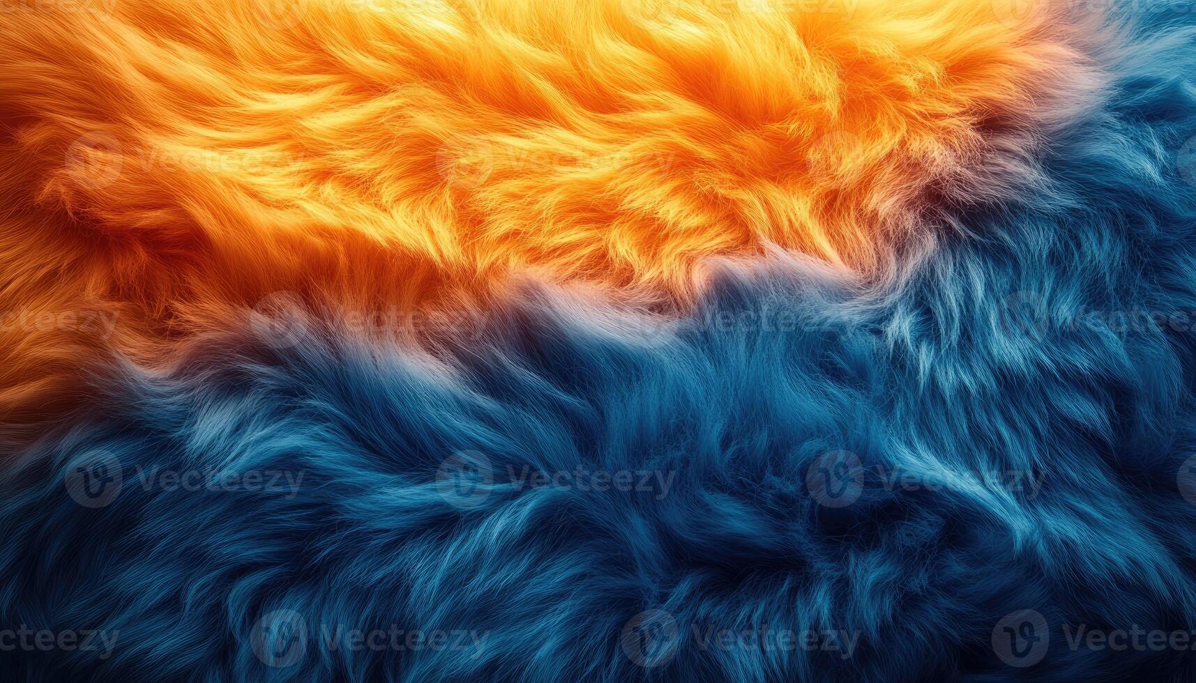 Abstract image of blue and orange fur texture photo