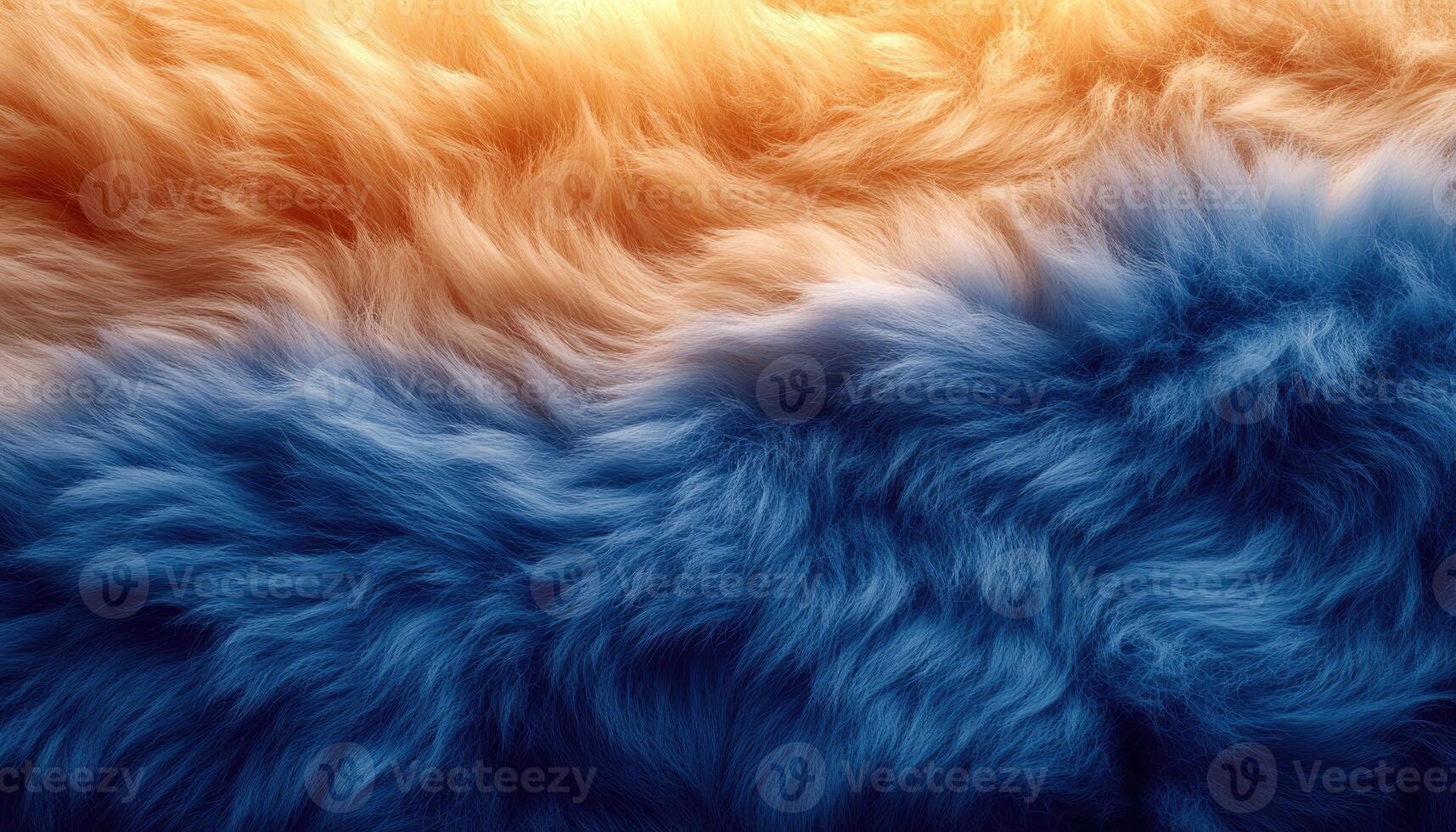 Abstract image of wavy fur in blue and gold tones photo