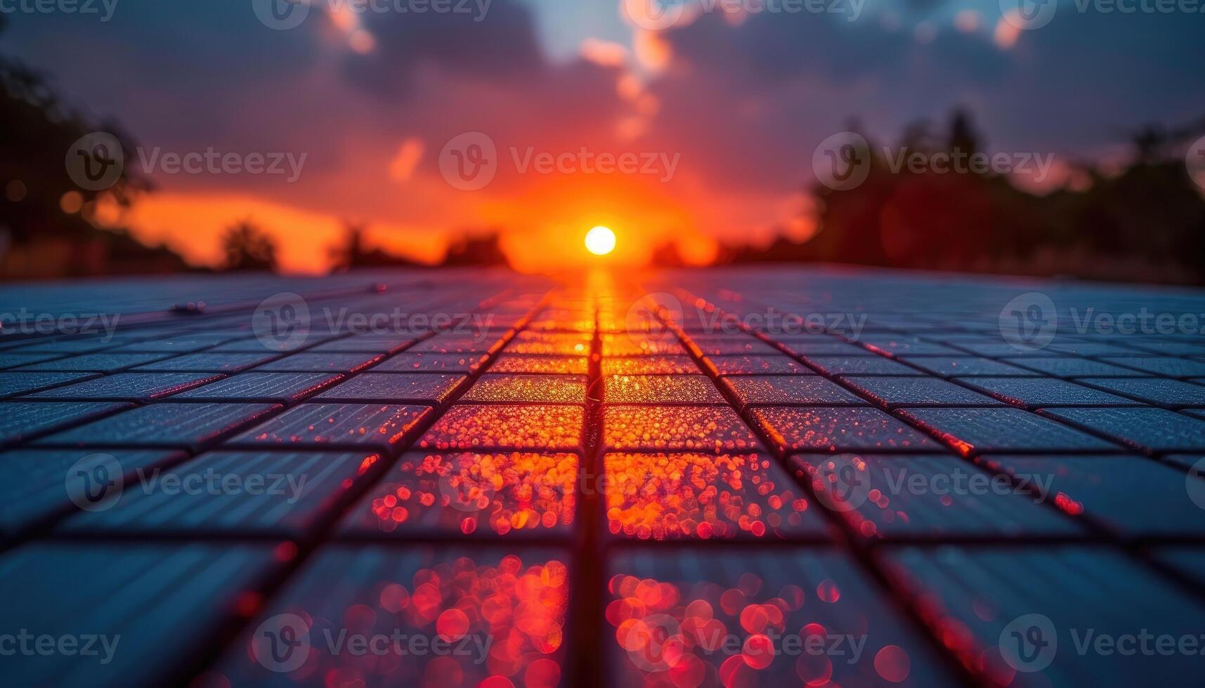 Sunset Reflection On Wet Tiles A Stunning View photo