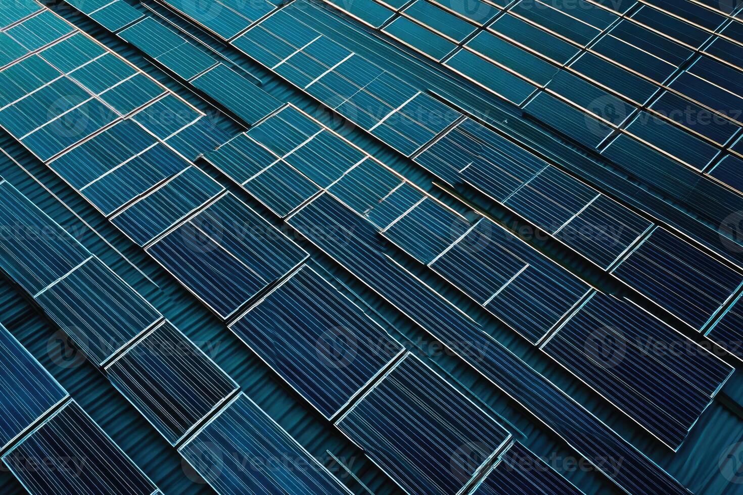 Aerial View of Solar Panels on a Rooftop photo
