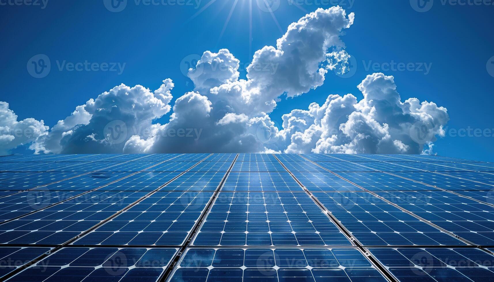 Solar Panel Under A Bright Sunny Sky photo