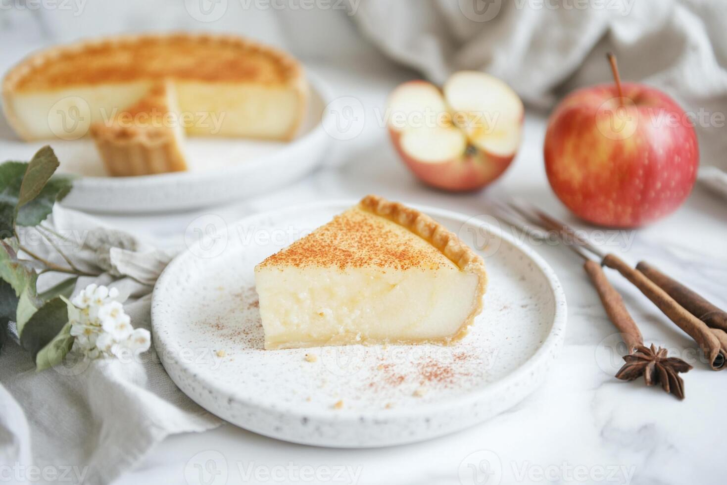 Pre-Packaged Apple Pie Slices, Copy Space, Food Setting photo