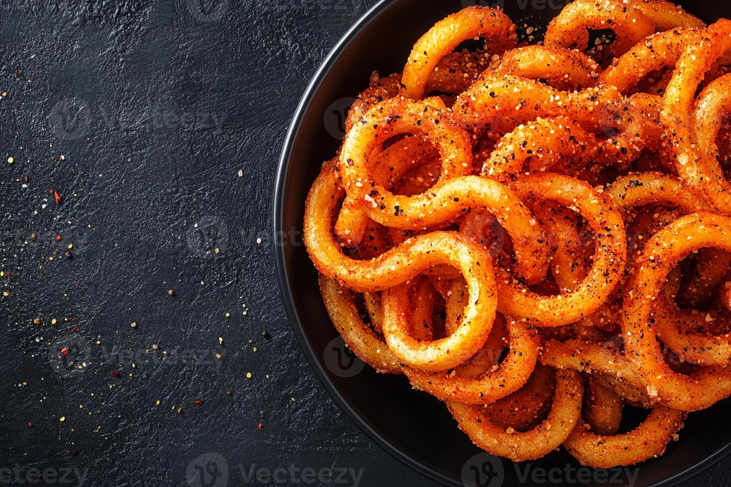 Curly Fries With Seasoning, Copy Space, Food Image photo