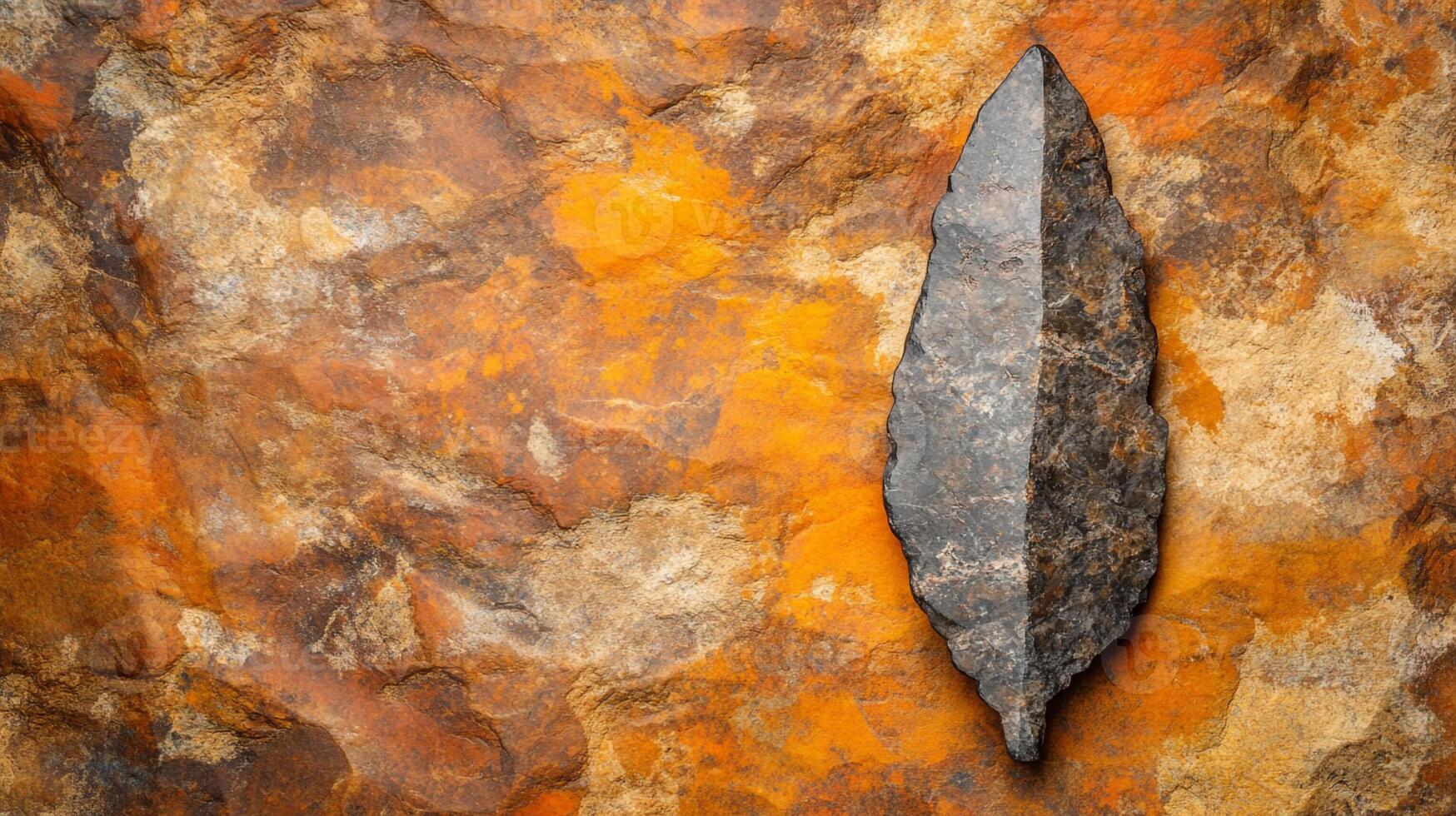 Top view Arrowhead on a vibrant background, plant setting photo