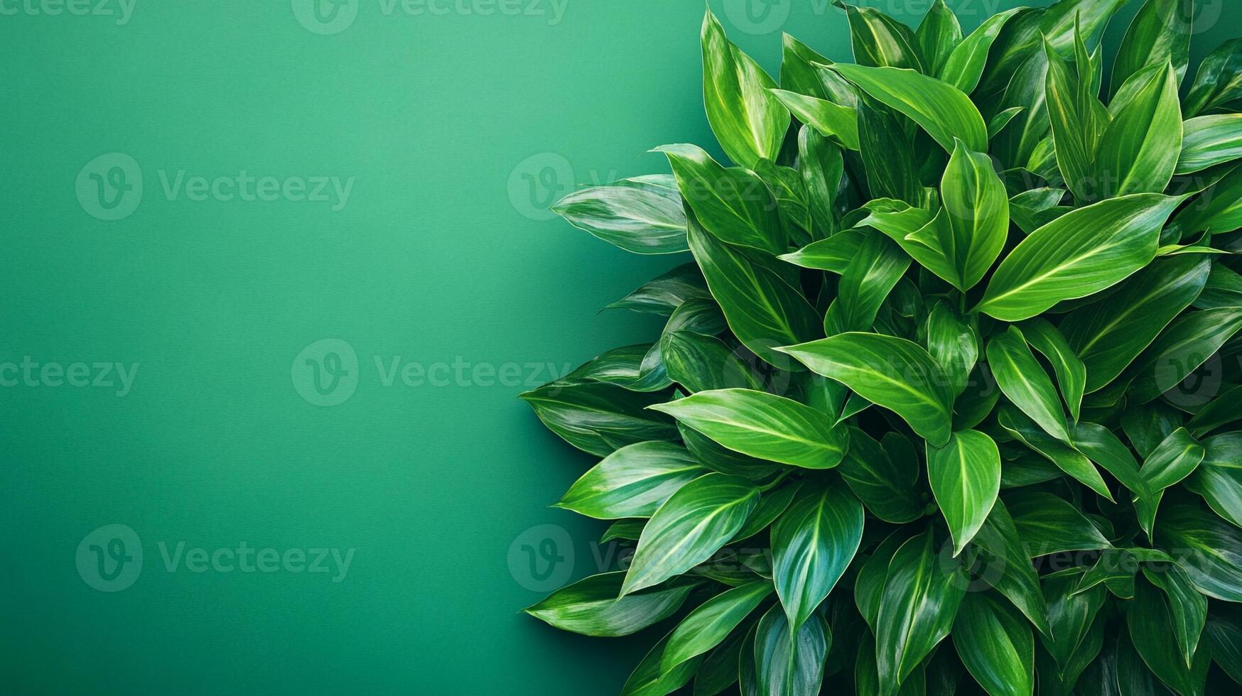 Aspidistra on a vibrant background, photorealistic top view Aspidistra plant photo