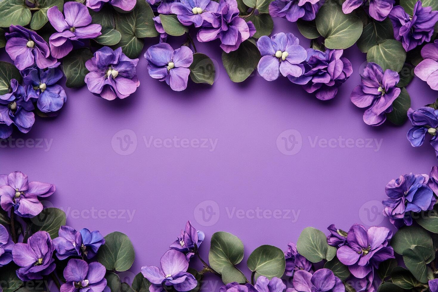 Aubrieta on a vibrant background, top view photorealistic flower photo