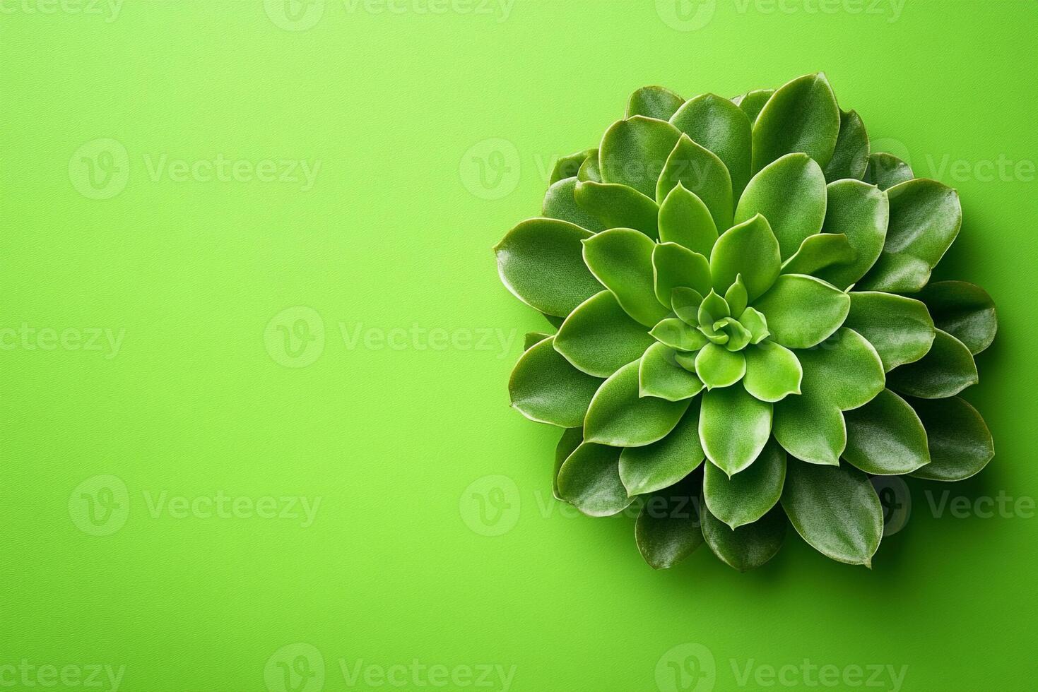 Top view Crassula ovata on a vibrant background, plant setting photo