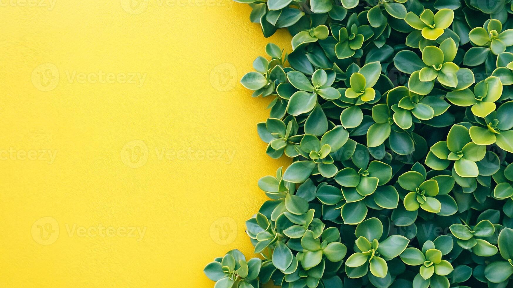 Top view Crassula species on a vibrant background, plant setting photo