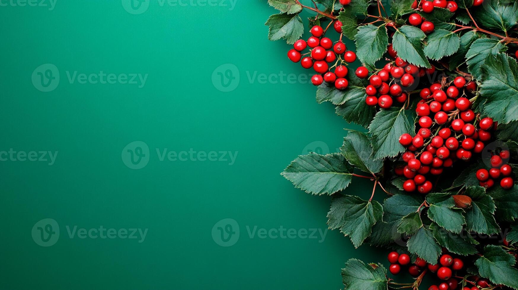Top view photorealistic Crataegus, plant set on a vibrant background photo