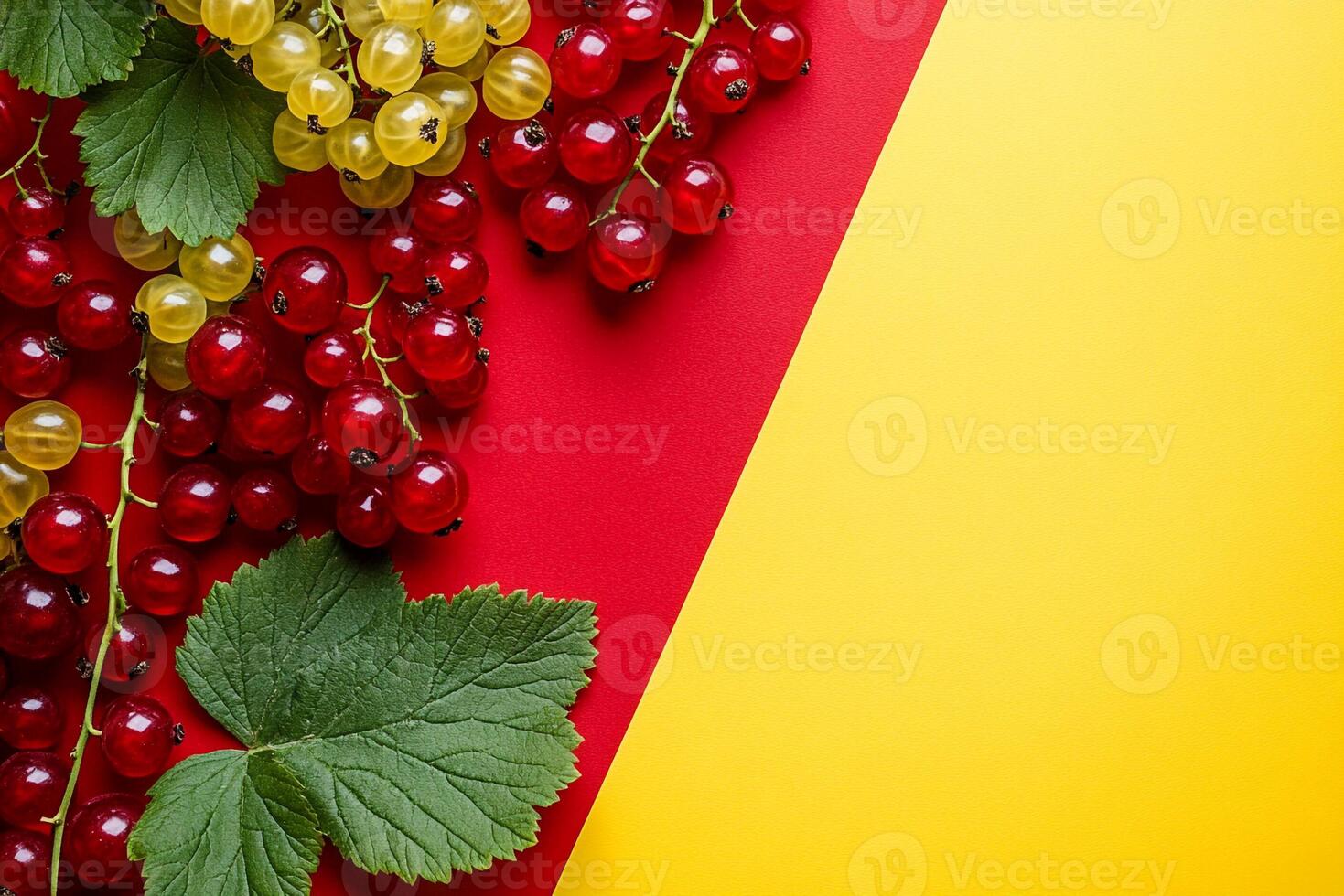 Top view photorealistic Currant, plant set on a vibrant background photo