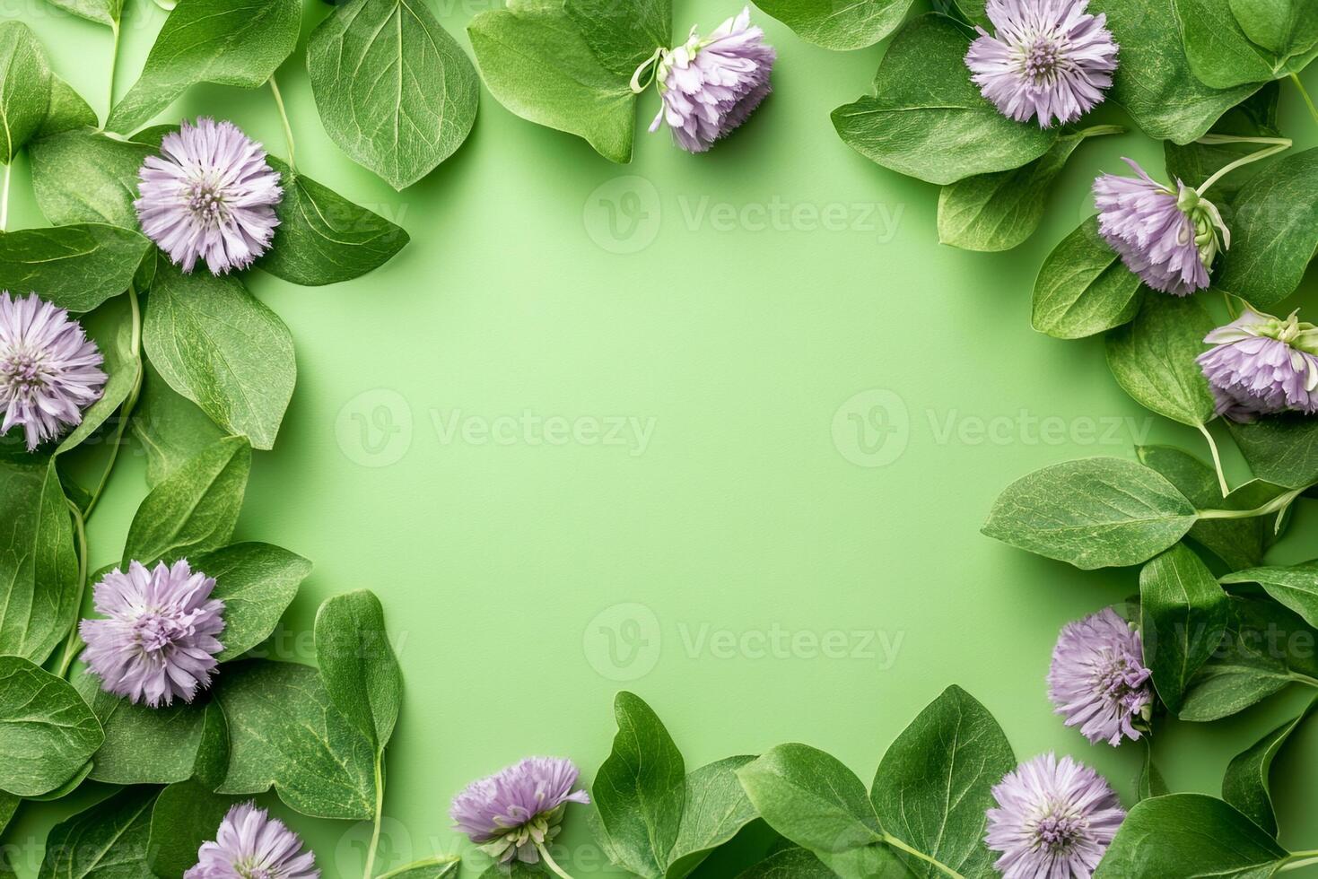 Gomphrena on a vibrant background, top view photorealistic flower photo