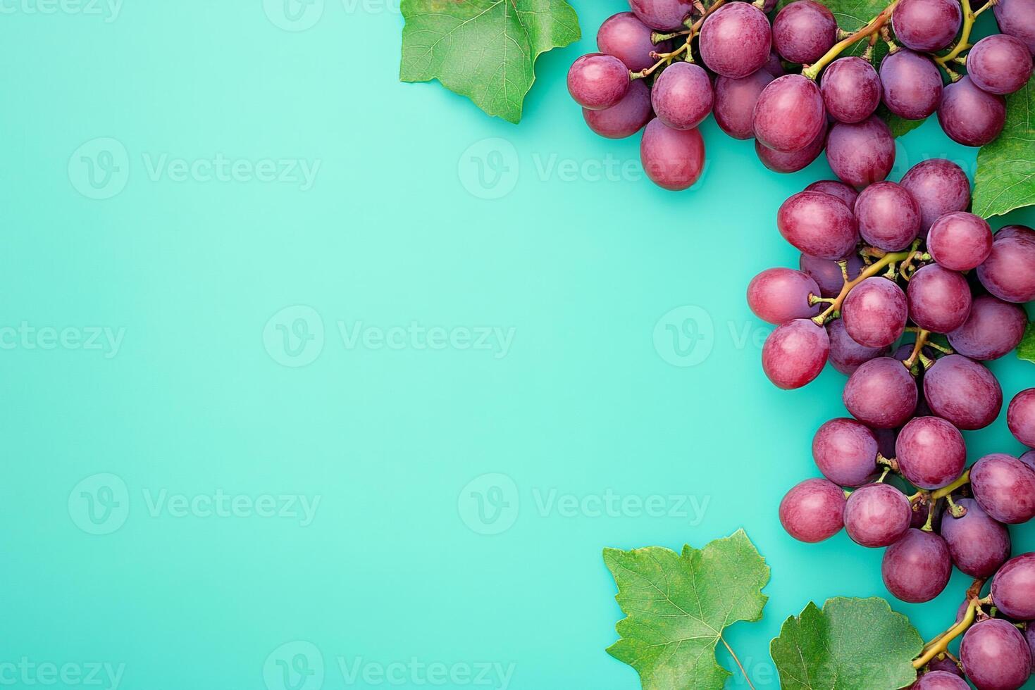 Grape on a vibrant background, top view photorealistic plant photo