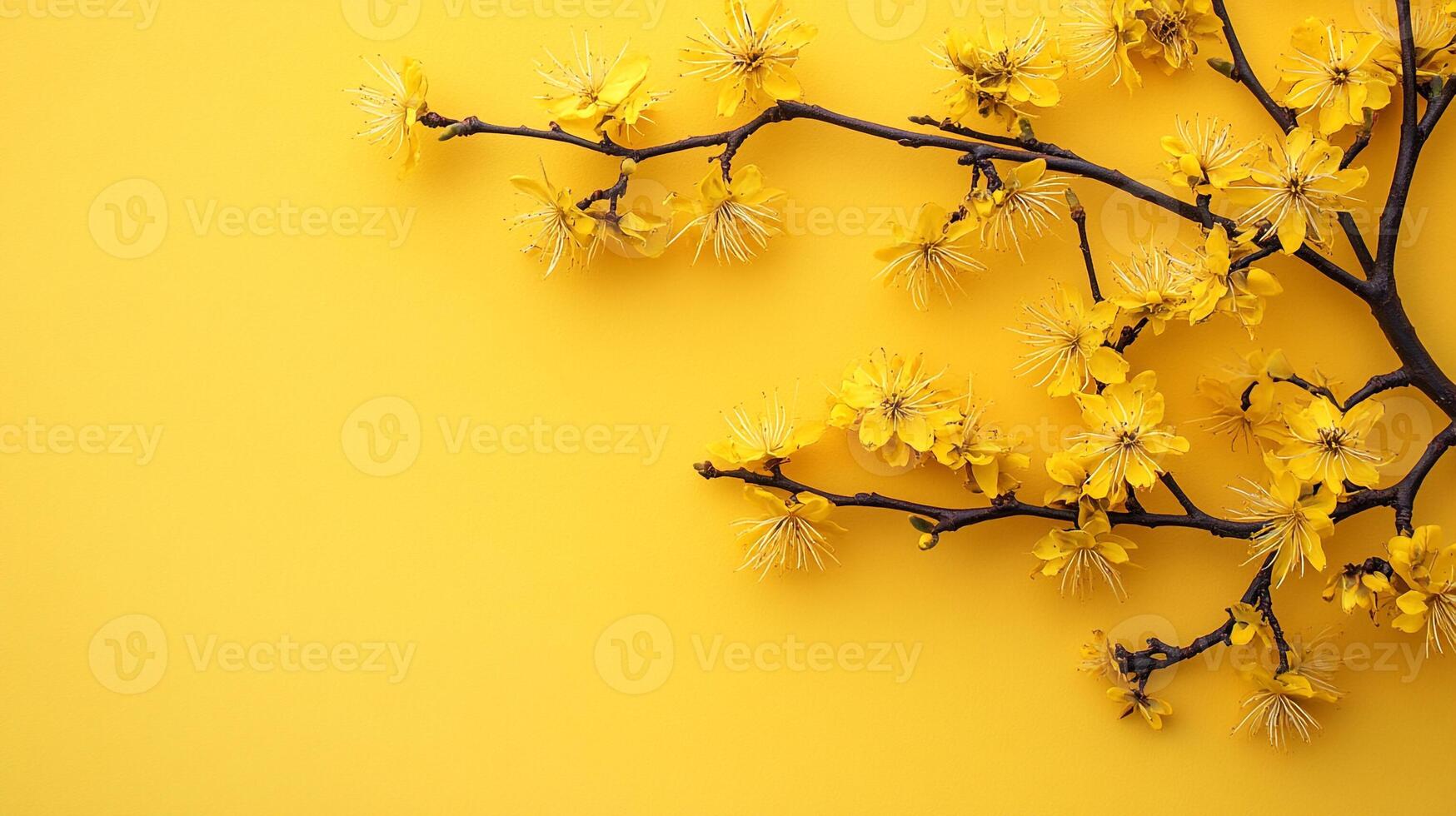 Top view photorealistic Hamamelis, plant set on a vibrant background photo