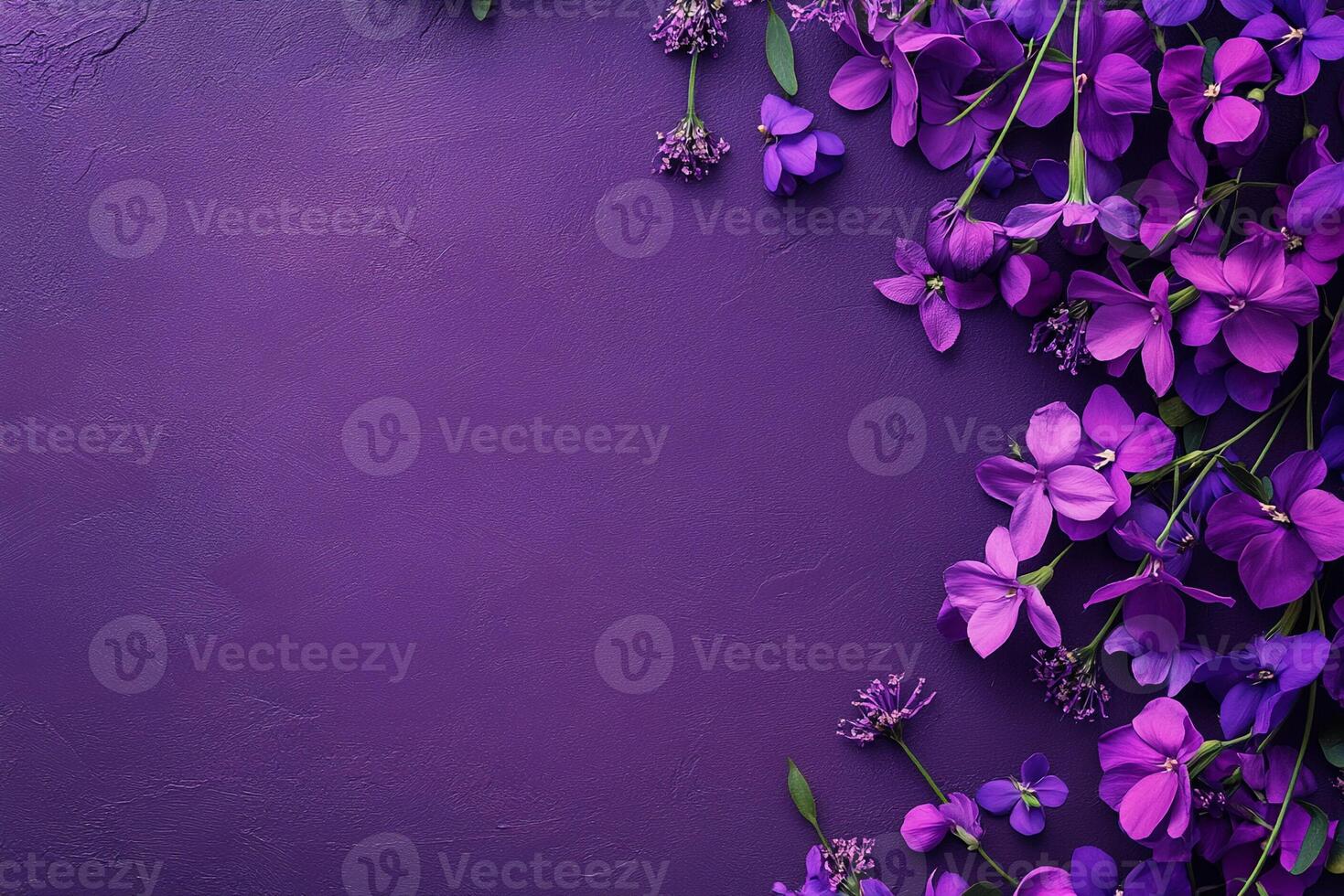 Harebell on a vibrant background, photorealistic top view Harebell plant photo