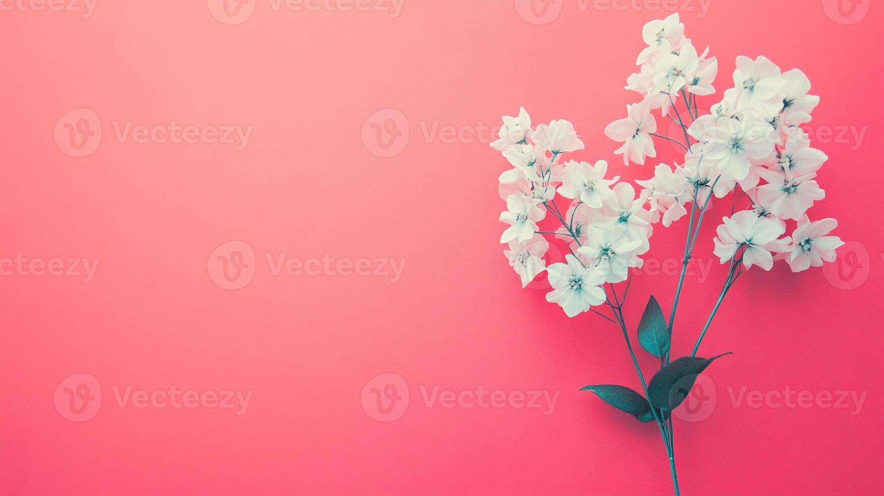Top view photorealistic Larkspur, flower set on a vibrant background photo