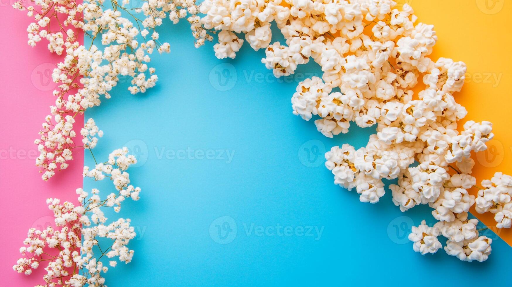 Marshmallow Plant on a vibrant background, photorealistic top view Marshmallow Plant flower photo