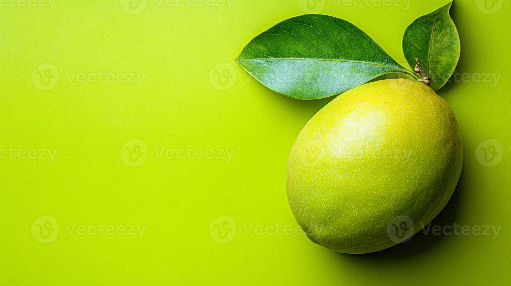 Pawpaw on a vibrant background, top view photorealistic plant photo