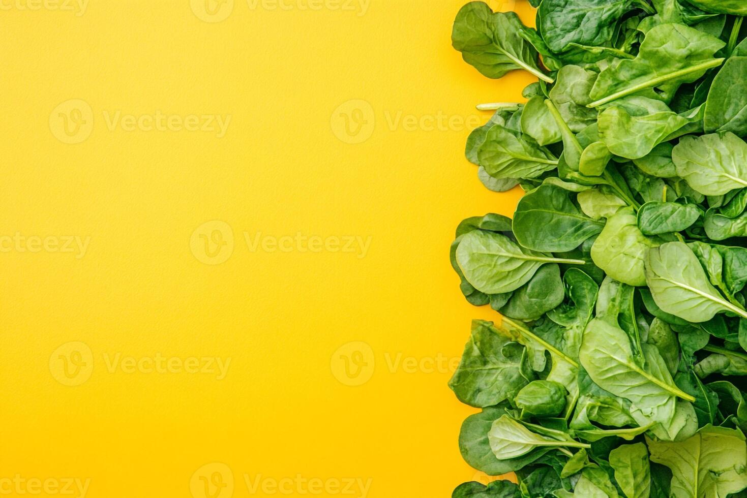 Top view Sorrel on a vibrant background, plant setting photo