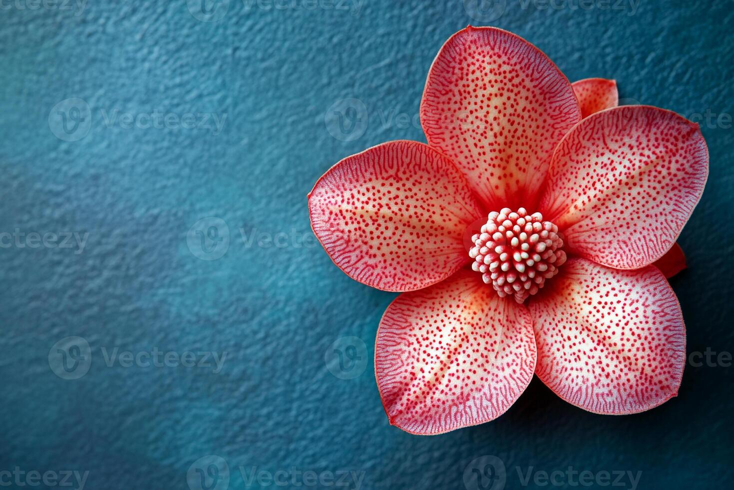 Top view photorealistic Stapelia, flower set on a vibrant background photo
